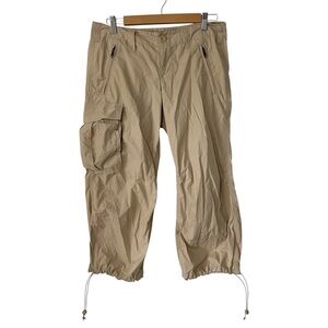 Express Y2K Khaki Cotton Cargo Capris